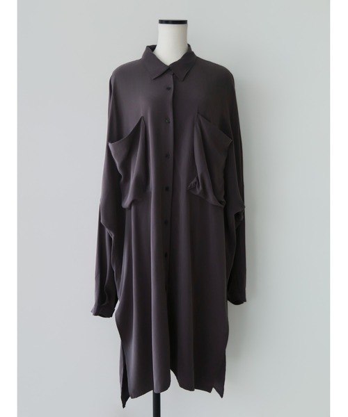 NOWNS（ナウンス）の「Ellen | Silky shirt（Tシャツ/カットソー・レディース・グレー/アイボリー・FREE）」の4枚目の写真