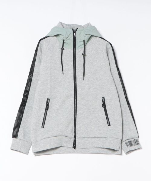 MMMM(エムエムエムエム)の「【MMMM】ダンボールポンチ×PU ZIPパーカー(テーラードジャケット・メンズ・グレー・MEDIUM)」の1枚目の写真