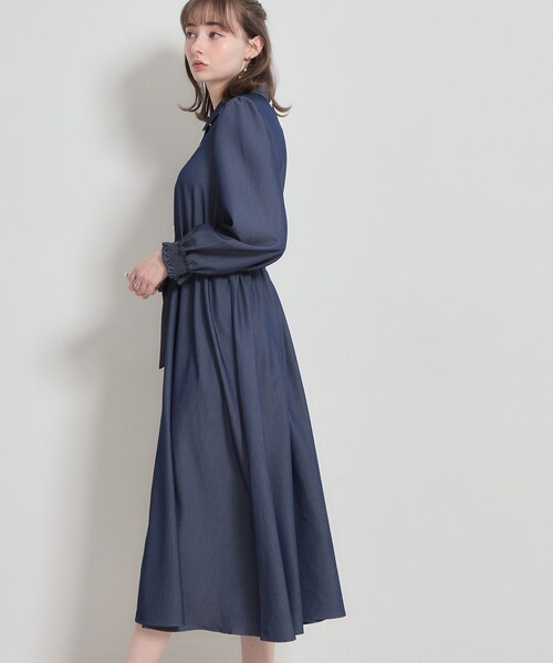 couture brooch（クチュールブローチ）の「【洗える】ロゴエンブロ シャツワンピース（ワンピース・レディース・ブルー系2/ブルー系7/ネイビー・38/36/42/40）」の12枚目の写真