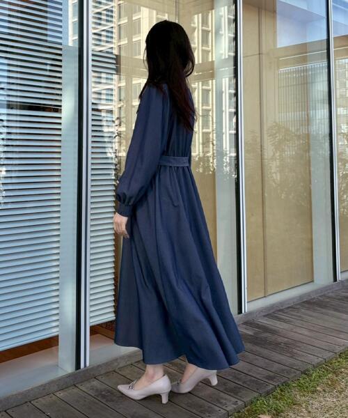 couture brooch（クチュールブローチ）の「【洗える】ロゴエンブロ シャツワンピース（ワンピース・レディース・ブルー系2/ブルー系7/ネイビー・38/36/42/40）」の14枚目の写真