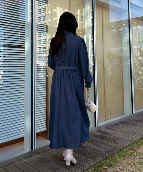 couture brooch（クチュールブローチ）の「【洗える】ロゴエンブロ シャツワンピース（ワンピース・レディース・ブルー系2/ブルー系7/ネイビー・38/36/42/40）」の15枚目の写真