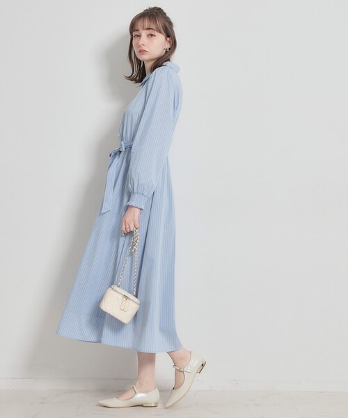couture brooch（クチュールブローチ）の「【洗える】ロゴエンブロ シャツワンピース（ワンピース・レディース・ブルー系2/ブルー系7/ネイビー・38/36/42/40）」の19枚目の写真
