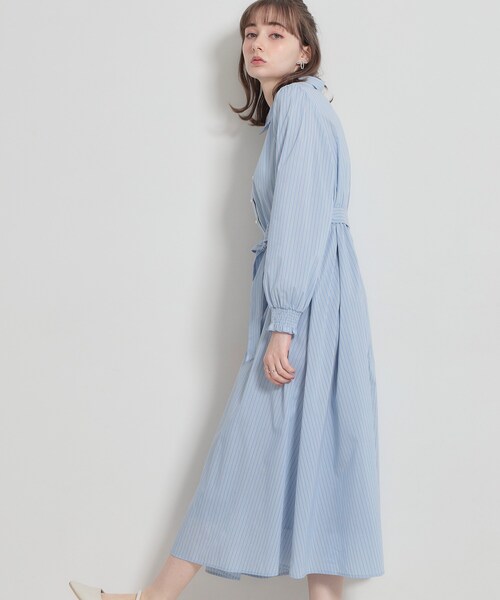 couture brooch（クチュールブローチ）の「【洗える】ロゴエンブロ シャツワンピース（ワンピース・レディース・ブルー系2/ブルー系7/ネイビー・38/36/42/40）」の22枚目の写真