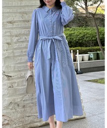 【洗える】ロゴエンブロ シャツワンピース