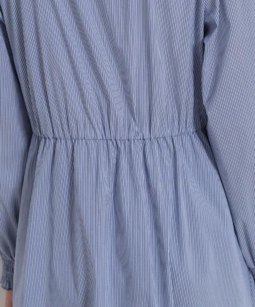 couture brooch（クチュールブローチ）の「【洗える】ロゴエンブロ シャツワンピース（ワンピース・レディース・ブルー系2/ブルー系7/ネイビー・38/36/42/40）」の5枚目の写真