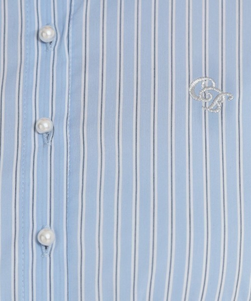 couture brooch(クチュールブローチ)の「【洗える】ロゴエンブロ シャツワンピース(ワンピース・レディース・ブルー系2/ブルー系7/ネイビー・38/36/42/40)」の11枚目の写真