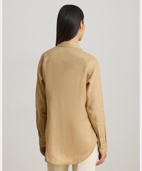LAUREN RALPH LAUREN（ローレン ラルフ ローレン）の「リラックス フィット リネン シャツ（シャツ/ブラウス・レディース・ブラウン系6・S/M/L/XS/XXS）」の2枚目の写真