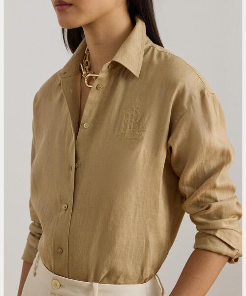 LAUREN RALPH LAUREN（ローレン ラルフ ローレン）の「リラックス フィット リネン シャツ（シャツ/ブラウス・レディース・ブラウン系6・S/M/L/XS/XXS）」の3枚目の写真