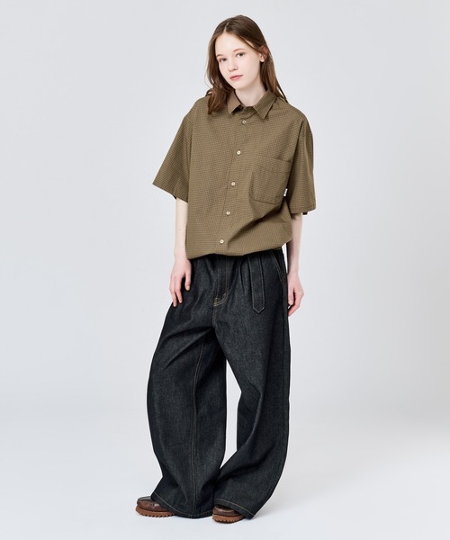 WETTEMPT(ウィテンプト)の「MICRO CHECK S/S SHIRT / マイクロチェックS/Sシャツ(シャツ/ブラウス・メンズ・ブルー/ネイビー/ブラウン・SMALL/MEDIUM/LARGE)」の12枚目の写真