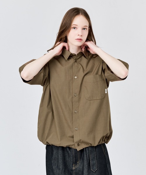 WETTEMPT(ウィテンプト)の「MICRO CHECK S/S SHIRT / マイクロチェックS/Sシャツ(シャツ/ブラウス・メンズ・ブルー/ネイビー/ブラウン・SMALL/MEDIUM/LARGE)」の6枚目の写真