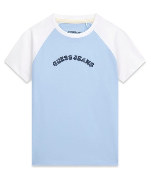 GUESS JEANS(ゲスジーンズ)の「GUESS JEANS SLIM Raglan Piping Tee Tシャツ ロゴTシャツ(Tシャツ/カットソー・レディース・ライトブルー/ホワイト/ブラック・SMALL/X-SMALL/LARGE/MEDIUM)」の13枚目の写真