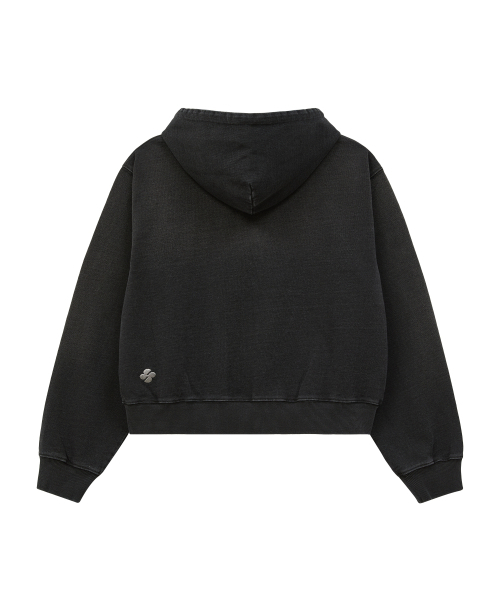 HOODHOOD(フッドフッド)の「クローバーロゴアプリケウォッシングデニムフードジップアップブラック(パーカー・レディース・その他・1/2/3)」の8枚目の写真