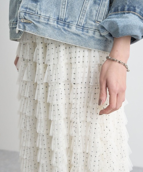 Futier land(フューティアランド)の「ドットティアードスカート(スカート・レディース・ブラック/ホワイト・FREE)」の21枚目の写真