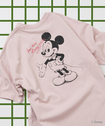 限定展開 DISNEY/ディズニー/ミッキーマウス/バックプリント クルーネックTシャツ/ART SIGN