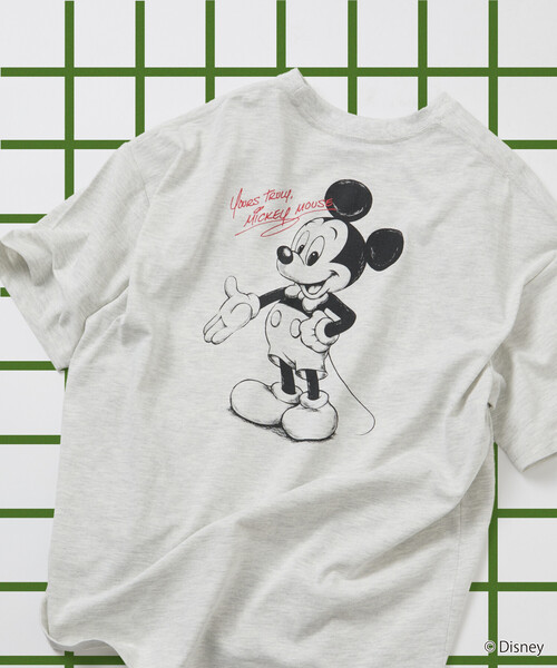 FREAK'S STORE(フリークスストア)の「限定展開 DISNEY/ディズニー/ミッキーマウス/バックプリント クルーネックTシャツ/ART SIGN(Tシャツ/カットソー・メンズ・ホワイト/ピンク/アッシュグレー/杢グレー・SMALL/MEDIUM/LARGE)」の5枚目の写真