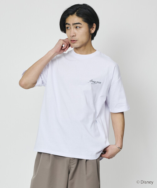 FREAK'S STORE(フリークスストア)の「限定展開 DISNEY/ディズニー/ミッキーマウス/バックプリント クルーネックTシャツ/ART SIGN(Tシャツ/カットソー・メンズ・ホワイト/ピンク/アッシュグレー/杢グレー・SMALL/MEDIUM/LARGE)」の7枚目の写真
