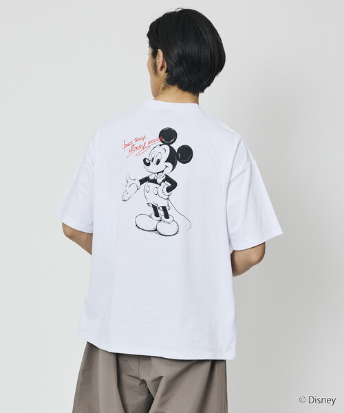 FREAK'S STORE(フリークスストア)の「限定展開 DISNEY/ディズニー/ミッキーマウス/バックプリント クルーネックTシャツ/ART SIGN(Tシャツ/カットソー・メンズ・ホワイト/ピンク/アッシュグレー/杢グレー・SMALL/MEDIUM/LARGE)」の9枚目の写真
