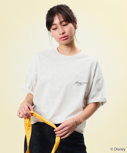 FREAK'S STORE(フリークスストア)の「限定展開 DISNEY/ディズニー/ミッキーマウス/バックプリント クルーネックTシャツ/ART SIGN(Tシャツ/カットソー・メンズ・ホワイト/ピンク/アッシュグレー/杢グレー・SMALL/MEDIUM/LARGE)」の13枚目の写真