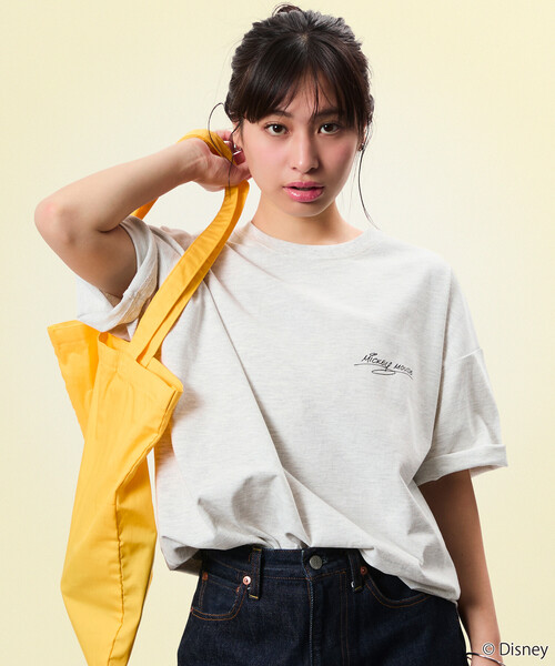 FREAK'S STORE(フリークスストア)の「限定展開 DISNEY/ディズニー/ミッキーマウス/バックプリント クルーネックTシャツ/ART SIGN(Tシャツ/カットソー・メンズ・ホワイト/ピンク/アッシュグレー/杢グレー・SMALL/MEDIUM/LARGE)」の14枚目の写真