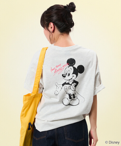 FREAK'S STORE(フリークスストア)の「限定展開 DISNEY/ディズニー/ミッキーマウス/バックプリント クルーネックTシャツ/ART SIGN(Tシャツ/カットソー・メンズ・ホワイト/ピンク/アッシュグレー/杢グレー・SMALL/MEDIUM/LARGE)」の15枚目の写真
