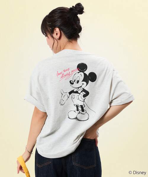 FREAK'S STORE(フリークスストア)の「限定展開 DISNEY/ディズニー/ミッキーマウス/バックプリント クルーネックTシャツ/ART SIGN(Tシャツ/カットソー・メンズ・ホワイト/ピンク/アッシュグレー/杢グレー・SMALL/MEDIUM/LARGE)」の19枚目の写真