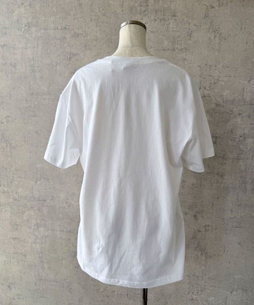 pyornim(ピョルニム)の「【26年春夏新作】コットン 手書きイラストプリント オーバーサイズ Tシャツ(Tシャツ/カットソー・レディース・ホワイト/グレー・L)」の11枚目の写真