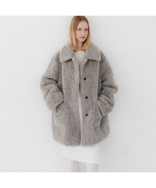 セール】(CT-1469)FLUFFY HALF FUR COAT（ダッフルコート）｜ATELIER