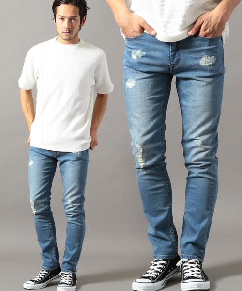 BEAUTY&YOUTH UNITED ARROWS（ビューティーアンドユースユナイテッドアローズ）の「【WEB限定】bｙ ∴ クラッシュデニム スキニー パンツ ◆（デニムパンツ・メンズ・ブラック/ネイビー/コバルトブルー・MEDIUM/LARGE/SMALL）」の3枚目の写真