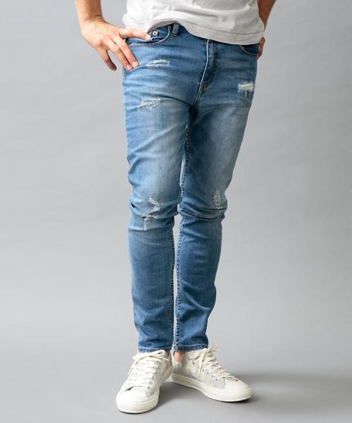 BEAUTY&YOUTH UNITED ARROWS（ビューティーアンドユースユナイテッドアローズ）の「【WEB限定】bｙ ∴ クラッシュデニム スキニー パンツ ◆（デニムパンツ・メンズ・ブラック/ネイビー/コバルトブルー・MEDIUM/LARGE/SMALL）」の4枚目の写真