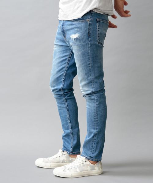 BEAUTY&YOUTH UNITED ARROWS（ビューティーアンドユースユナイテッドアローズ）の「【WEB限定】bｙ ∴ クラッシュデニム スキニー パンツ ◆（デニムパンツ・メンズ・ブラック/ネイビー/コバルトブルー・MEDIUM/LARGE/SMALL）」の5枚目の写真