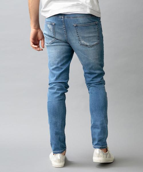 BEAUTY&YOUTH UNITED ARROWS（ビューティーアンドユースユナイテッドアローズ）の「【WEB限定】bｙ ∴ クラッシュデニム スキニー パンツ ◆（デニムパンツ・メンズ・ブラック/ネイビー/コバルトブルー・MEDIUM/LARGE/SMALL）」の6枚目の写真