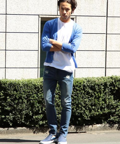 BEAUTY&YOUTH UNITED ARROWS（ビューティーアンドユースユナイテッドアローズ）の「【WEB限定】bｙ ∴ クラッシュデニム スキニー パンツ ◆（デニムパンツ・メンズ・ブラック/ネイビー/コバルトブルー・MEDIUM/LARGE/SMALL）」の8枚目の写真