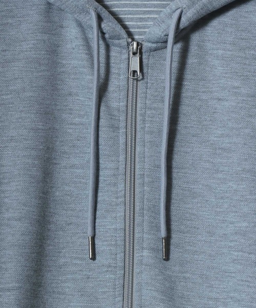 ANPAS(アンパス)の「Full-Zip 3/4-Sleeve Hoodie with Inner Stripe Lining/裏ボーダー七分袖ドライフルジップパーカー 吸汗速乾 メンズ レディース ユニセックス 7分袖(パーカー・メンズ・ベージュ/ネイビー/ブラック/グレー・M/L/XL)」の22枚目の写真