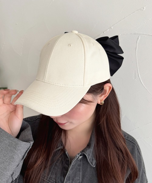 apres jour(アプレジュール)の「【apres jour×ARIAZ】ビッグリボンヘアキャップ(キャップ・レディース・ホワイト/ブラック・FREE)」の4枚目の写真