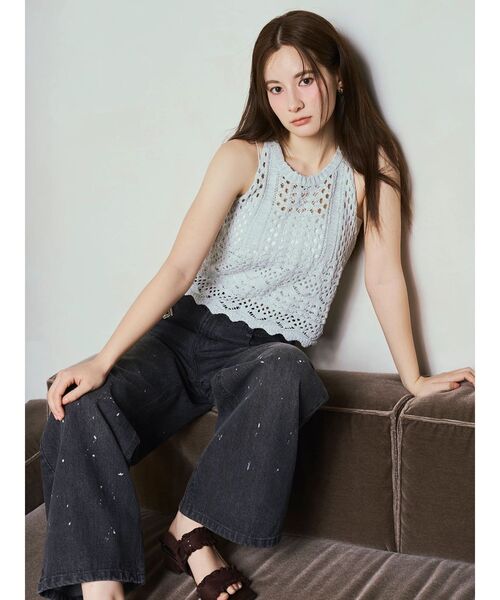 CALNAMUR(カルナムール)の「キーチャームデニムパンツ(デニムパンツ・レディース・ブラック/ブルー・SMALL/MEDIUM)」の20枚目の写真