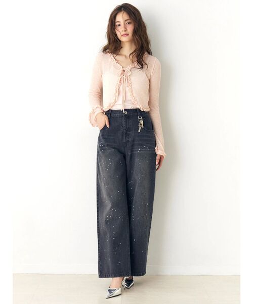 CALNAMUR（カルナムール）の「キーチャームデニムパンツ（デニムパンツ・レディース・ブラック/ブルー・SMALL/MEDIUM）」の3枚目の写真