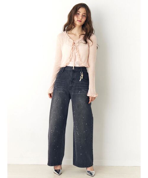 CALNAMUR（カルナムール）の「キーチャームデニムパンツ（デニムパンツ・レディース・ブラック/ブルー・SMALL/MEDIUM）」の4枚目の写真