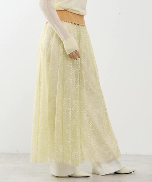 SOFFITTO(ソフィット)の「レーススカート(スカート・レディース・クリーム/ネイビー・FREE)」の3枚目の写真