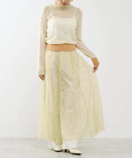 SOFFITTO(ソフィット)の「レーススカート(スカート・レディース・クリーム/ネイビー・FREE)」の5枚目の写真