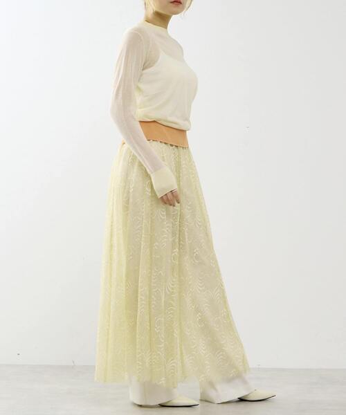 SOFFITTO(ソフィット)の「レーススカート(スカート・レディース・クリーム/ネイビー・FREE)」の6枚目の写真