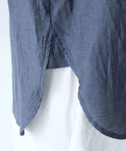 yuni(ユニ )の「Ra/R/Ny oversized plain half sleeves shirt(シャツ/ブラウス・レディース・ライラック/チャコールグレー・FREE)」の21枚目の写真