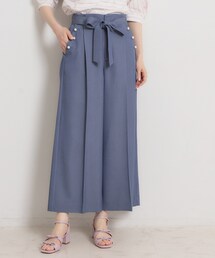 couture brooch（クチュールブローチ）の「【洗える・S-LL】マリン風アソート釦 シャンブレーワイドパンツ（その他パンツ）」