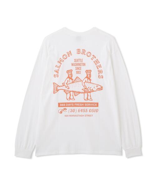 MANASTASH（マナスタッシュ）の「MANASTASH/マナスタッシュ/CiTee L/S SALMON/サーモン（Tシャツ/カットソー・メンズ・ベージュ/オレンジ・M/XL/L）」の2枚目の写真