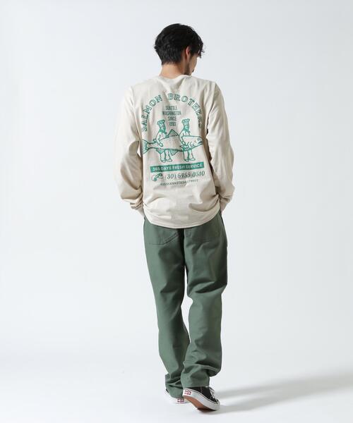 MANASTASH（マナスタッシュ）の「MANASTASH/マナスタッシュ/CiTee L/S SALMON/サーモン（Tシャツ/カットソー・メンズ・ベージュ/オレンジ・M/XL/L）」の7枚目の写真