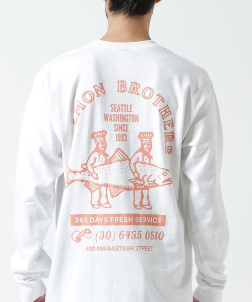 MANASTASH（マナスタッシュ）の「MANASTASH/マナスタッシュ/CiTee L/S SALMON/サーモン（Tシャツ/カットソー・メンズ・ベージュ/オレンジ・M/XL/L）」の18枚目の写真