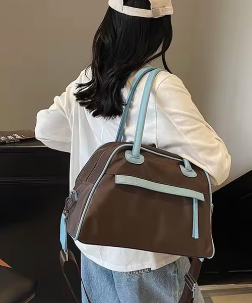 ammy.（エイミードット）の「【 ammy. / エイミードット 】 ナイロン コンビ 2WAY ボストン バッグ（ボストンバッグ・レディース・ブラウン/ブラック・FREE）」の10枚目の写真