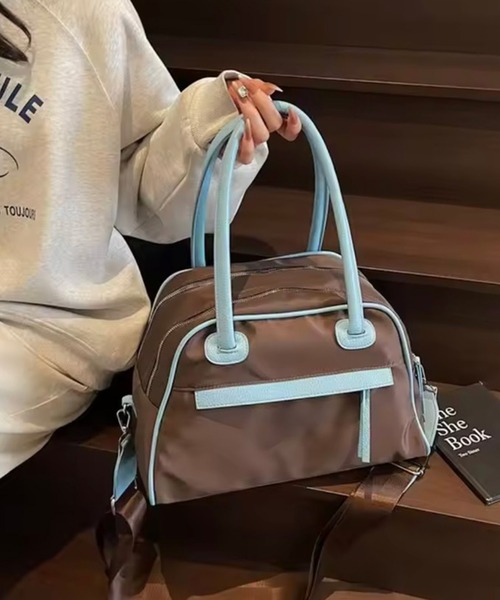 ammy.（エイミードット）の「【 ammy. / エイミードット 】 ナイロン コンビ 2WAY ボストン バッグ（ボストンバッグ・レディース・ブラウン/ブラック・FREE）」の9枚目の写真