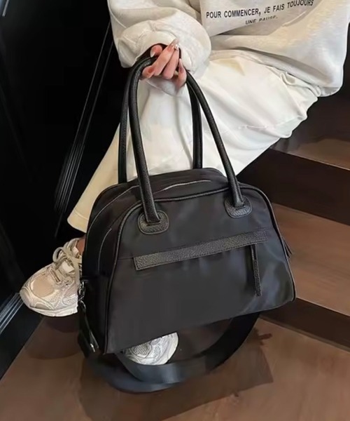 ammy.（エイミードット）の「【 ammy. / エイミードット 】 ナイロン コンビ 2WAY ボストン バッグ（ボストンバッグ・レディース・ブラウン/ブラック・FREE）」の8枚目の写真