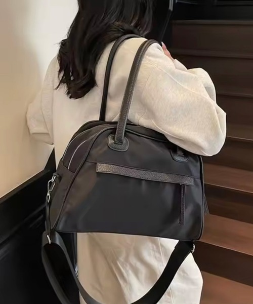 ammy.（エイミードット）の「【 ammy. / エイミードット 】 ナイロン コンビ 2WAY ボストン バッグ（ボストンバッグ・レディース・ブラウン/ブラック・FREE）」の7枚目の写真