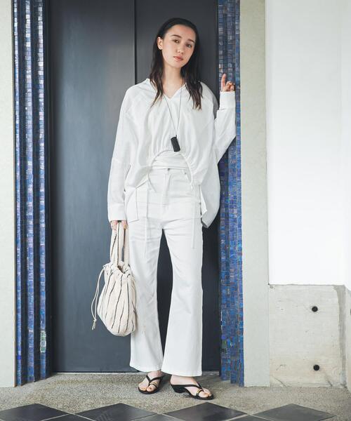 URBAN RESEARCH（アーバンリサーチ）の「ラミーレーヨンギャザーヘムシャツ（シャツ/ブラウス・レディース・レッド系その他/ブラウン/オフホワイト・FREE）」の12枚目の写真